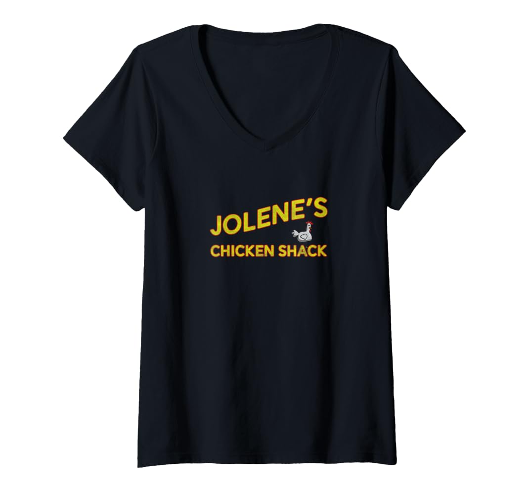 Amazon.com: Womens Jolene's Chicken Shack V-Neck T-Shirt